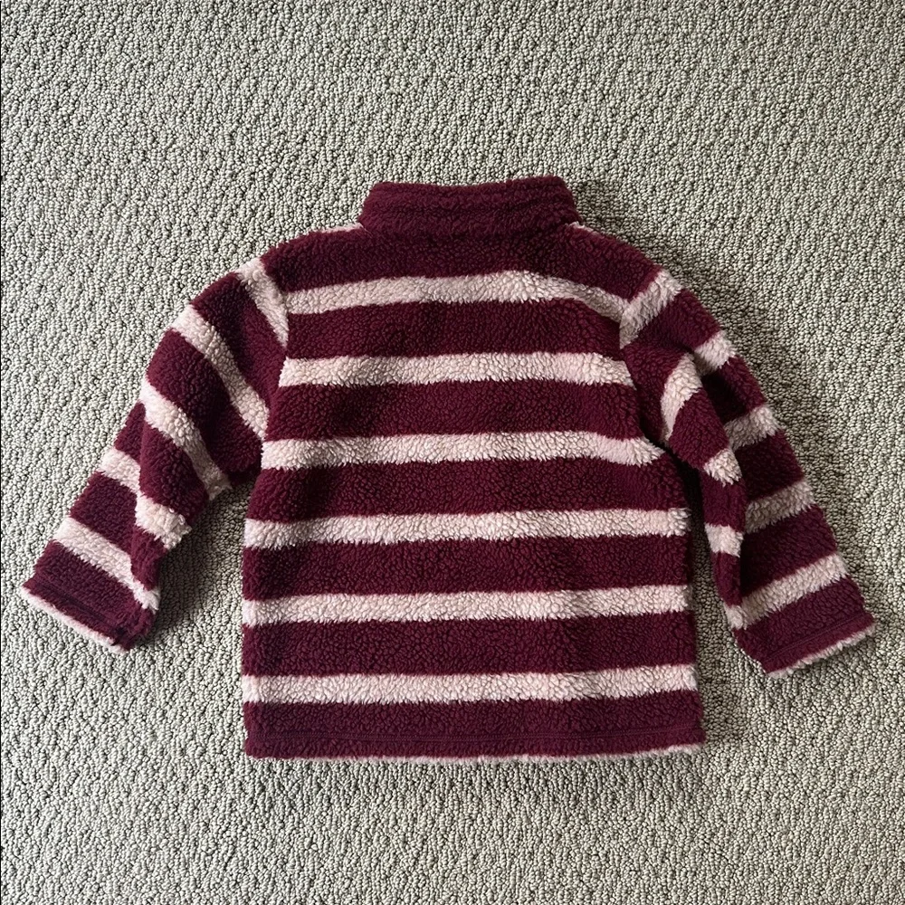 🤎 GYMBOREE Quarter zip jacket coat size XS 3T 4T maroon tan fleece coat warm